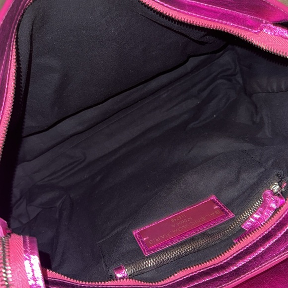 BALENCIAGA Metallic Pink City Handbag - Picture 10 of 10